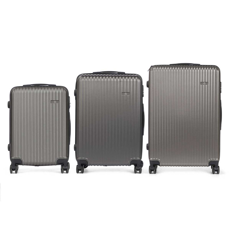 SET 3 VALISES CABIN LATTES ABS GRIS FONCÉ