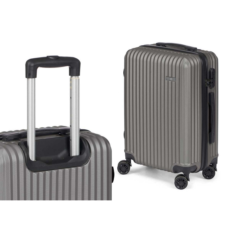 SET 3 VALIGIA NASTRO ABS GRIGIO SCURO 