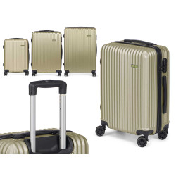 CONJ 3 MALAS  DE CABINE ABS RISCAS VERDE