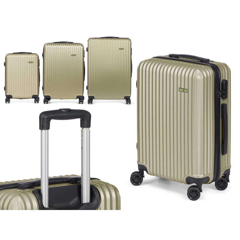 SET 3 VALIGIA NASTRO ABS VERDE