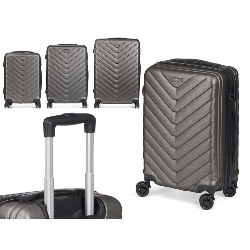 SET 3 VALIGIA SQUAMA ABS GRIGIO SCURO 