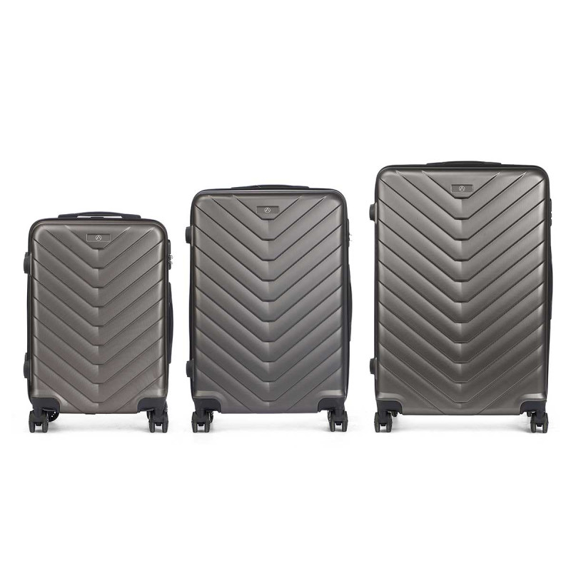 SET 3 CABIN SUITCASE SCALE DARK GRAY