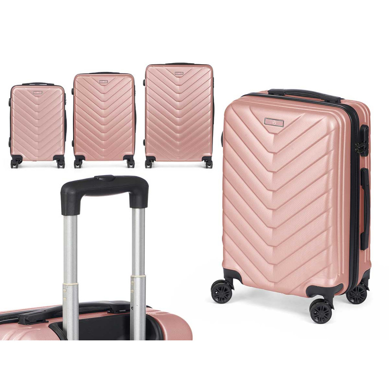 SET 3 VALIGIA SQUAMA ABS ROSA