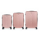 SET 3 VALIGIA SQUAMA ABS ROSA