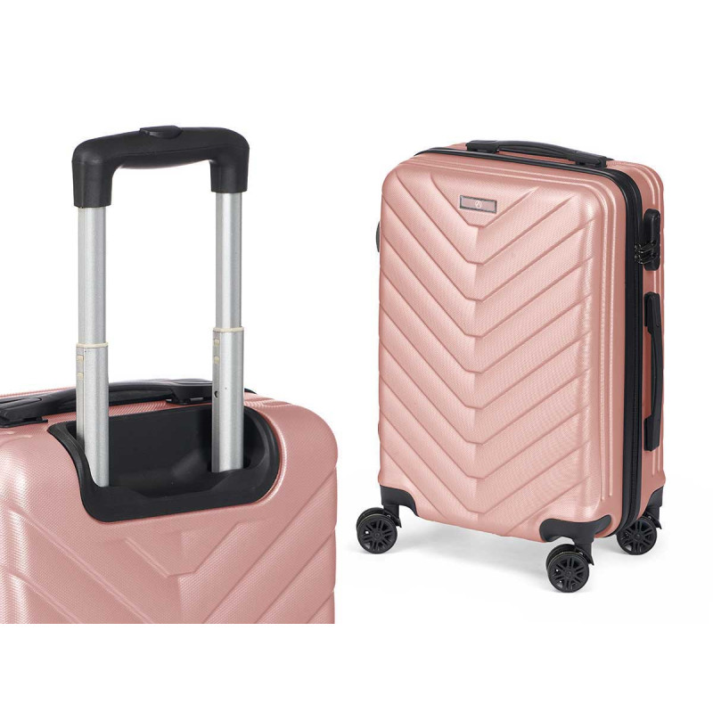 SET 3 VALISES CABIN ÉCAILLE ABS ROSE