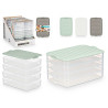 RECIPIENTE 4 NIVEIS COM TAMPA SORT 3 CORES
