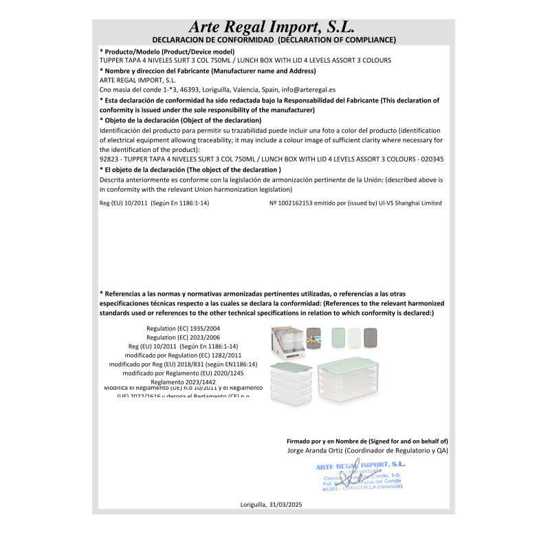 CONTENITORE TAPPO 4 LIVELLI ASS 3 COL