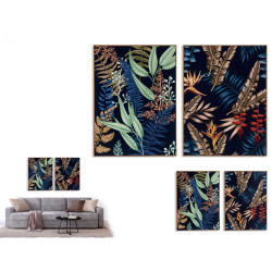 TABLEAU TROPICAL OR 60X80CM SET 2