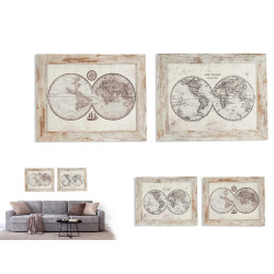 TABLEAU MAPPEMONDE  69,5 X 88,5CM SET 2