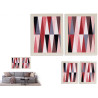 TABLEAU FORME GEOMETRIQUE ROSE 61X81CM SET 2 