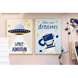 TABLEAU ENFANTS ESPACE 60X80CM SET 2