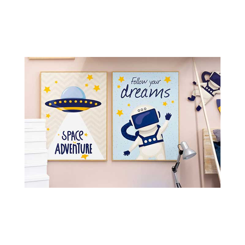 TABLEAU ENFANTS ESPACE 60X80CM SET 2