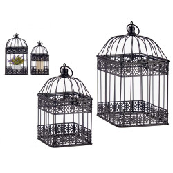 SET DUE GABBIE METALLO QUADRATE NERO