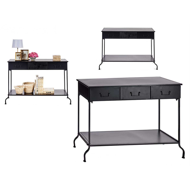 TABLE CONSOLE METAL NOIR 