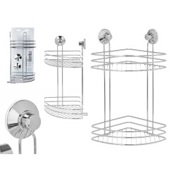 SUPORTE DE CANTO DUCHE EM AÇO INOX COM 2 NIVEIS