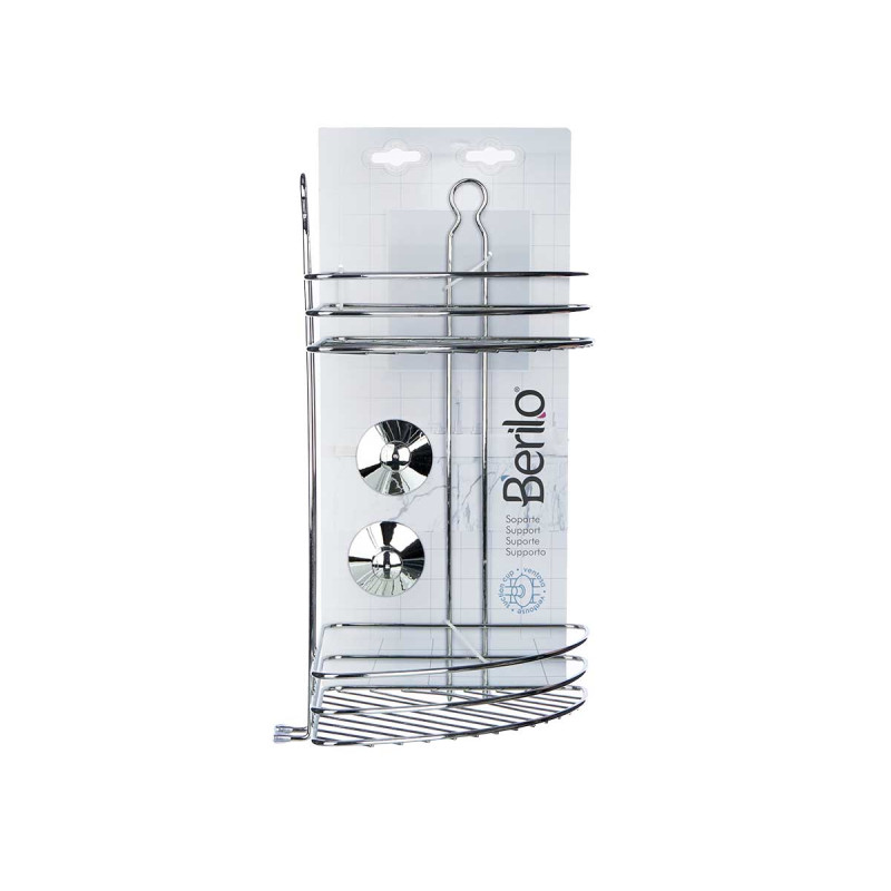 SUPORTE DE CANTO DUCHE EM AÇO INOX COM 2 NIVEIS