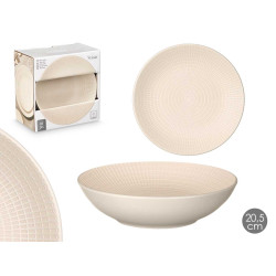 PIATTO FONDO 20,5 CM INCISO BEIGE 