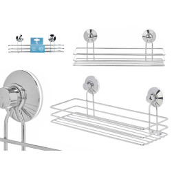 SUPPORT DE DOUCHE ACIER 2 RECT BAS VENTOUSE