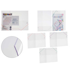 PLASTIC FOLDER TRANSPARENT RUBER 3 COL