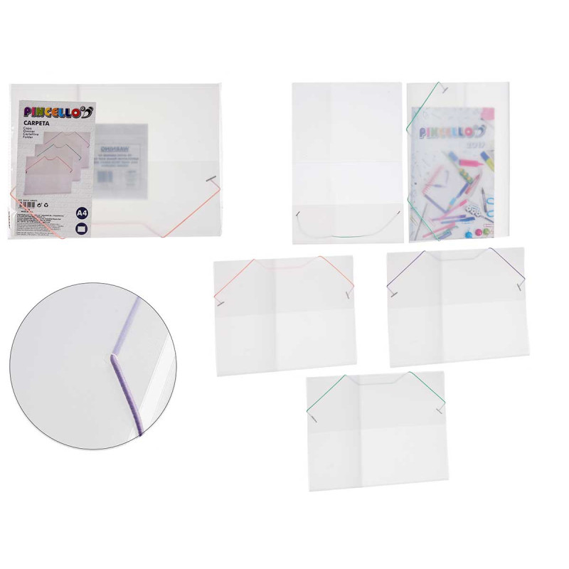 PLASTIC FOLDER TRANSPARENT RUBER 3 COL