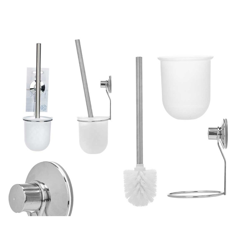 STEEL TOILET BRUSH WALL SUPPORT SUCTION PAD