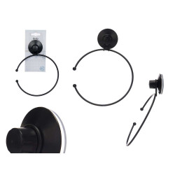 METAL TOWEL RACK MATT BLACK SINGLE SUCTION PAD