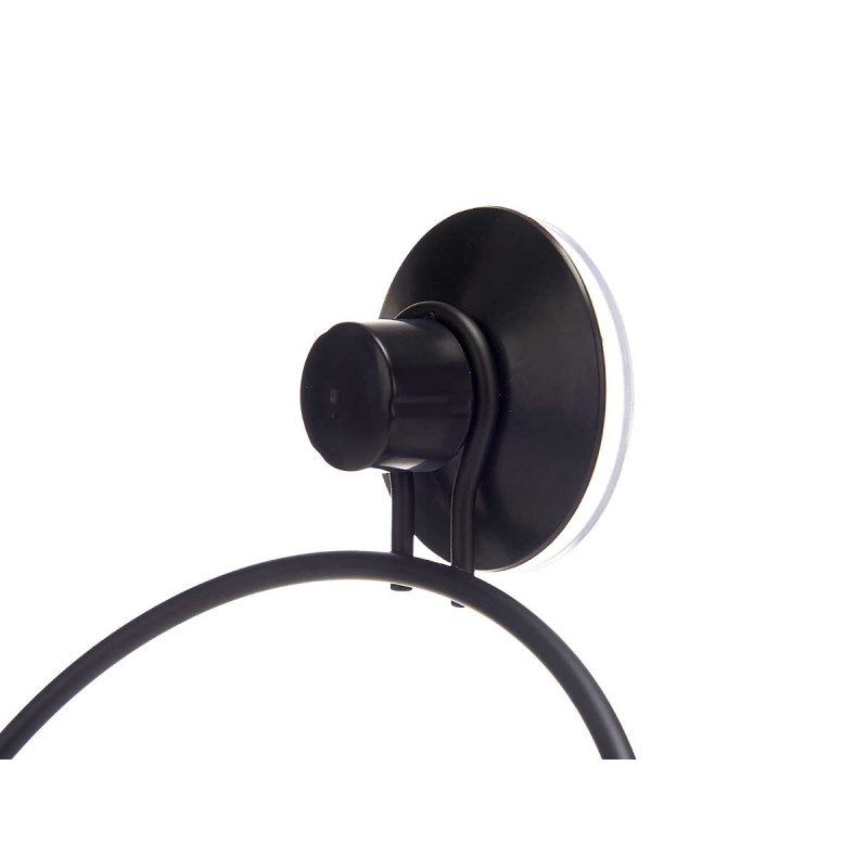 METAL TOWEL RACK MATT BLACK SINGLE SUCTION PAD