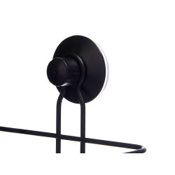 SUP DOUCHE MÉTAL ANGLE NOIR MAT 2 NIVEAUX VENTOUSE