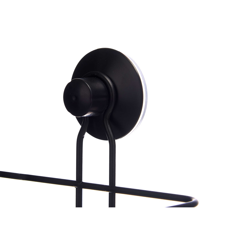 SUP DOUCHE MÉTAL ANGLE NOIR MAT 2 NIVEAUX VENTOUSE