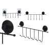 PERCHA METAL NEGRO MATE 6 GANCHOS VENTOSA