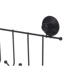 CABIDE DE METAL PRETO MATE 6 GANCHOS VENTOSA