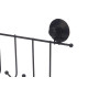 METAL HANGER 6 HOOKS MATT BLACK SUCTION PAD