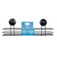 BLACK RECT METAL SHOWER SUPPORT LOW SUCTION PAD 