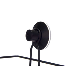 SUPPORT DOUCHE MÉTAL NOIR RECTANG BASSE  VENTOUSE
