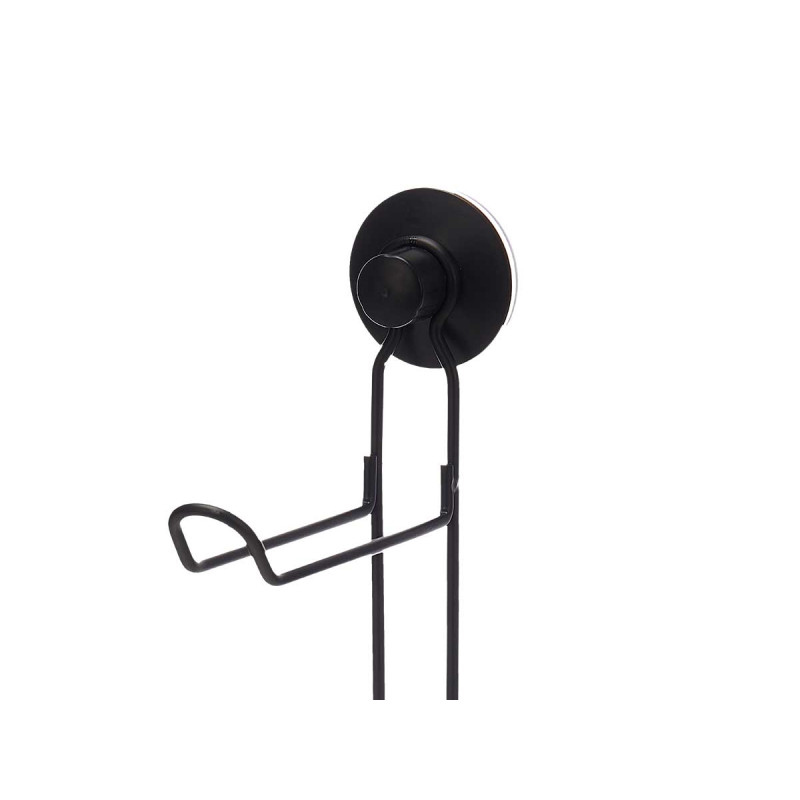 DOUBLE METAL ROLL HOLDER MATT BLACK SUCTION PAD 