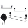 METAL TOWEL RACK MATT BLACK DOUBLE BAR SUCTION PAD