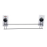 METAL TOWEL RACK MATT BLACK DOUBLE BAR SUCTION PAD