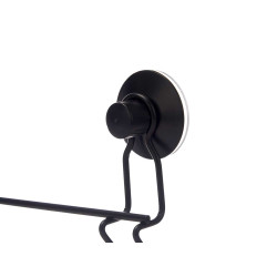 METAL TOWEL RACK MATT BLACK DOUBLE BAR SUCTION PAD