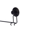 METAL TOWEL RACK MATT BLACK DOUBLE BAR SUCTION PAD