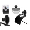 METAL ROLL HOLDER W LID MATT BLACK SUCTION PAD 
