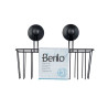 SUPPORTO PARETE RETTANGOLARE METALL NERO VENTOSA