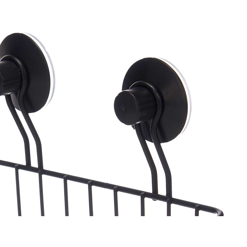 SOPORTE PARED RECTANGULAR METAL NEGRO VENTOSA