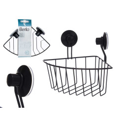 SUPPORTO PARETE ANGOLARE METAL NERO OPACO VENTOSA