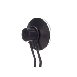 SUPORTE DE PAREDE METAL PRETO COM VENTOSA