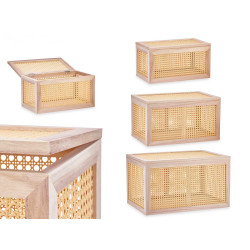 SET 3 CASSETTIERE IN RATTAN