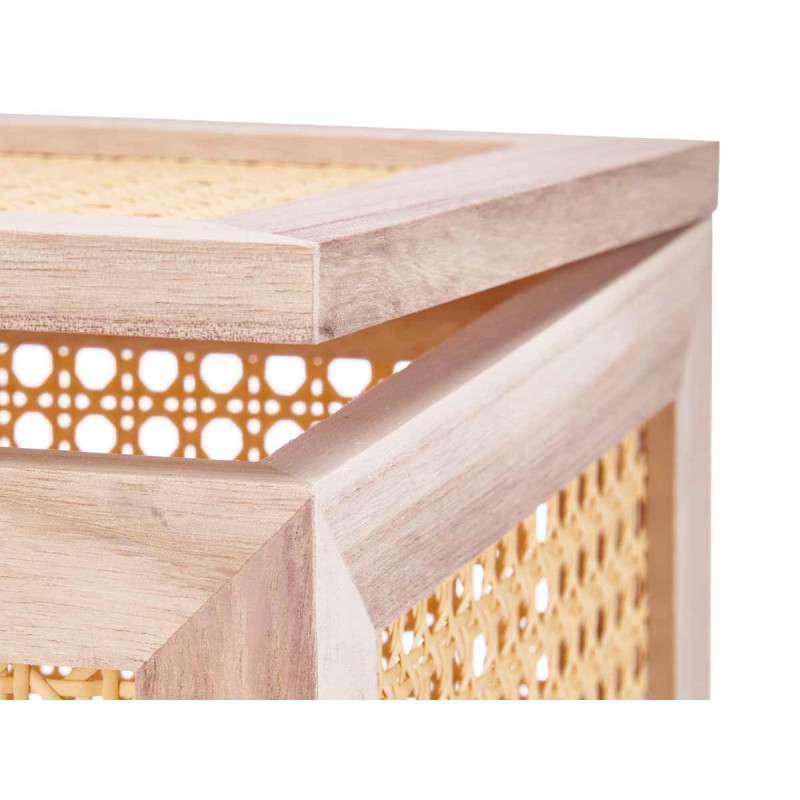 SET 3 CASSETTIERE IN RATTAN