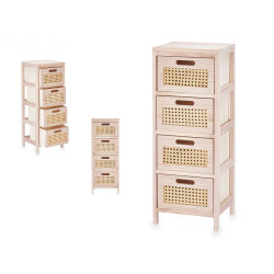 RATTAN CHEST OF 4 DRAWERS 