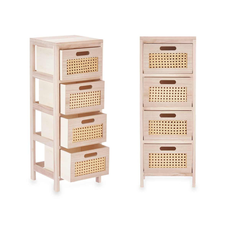 RATTAN CHEST OF 4 DRAWERS 