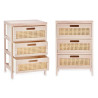RATTAN CHEST OF 3 DRAWERS WIDE