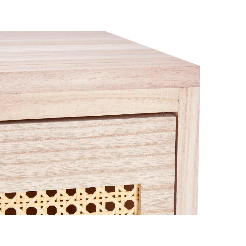 CASSETTIERA IN RATTAN A 3 CASSETTI LARGA